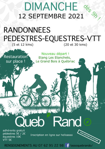 Randonnée équestre le 12 septembre à Québriac -Queb'Rando @ Le Grand Bois- Québriac